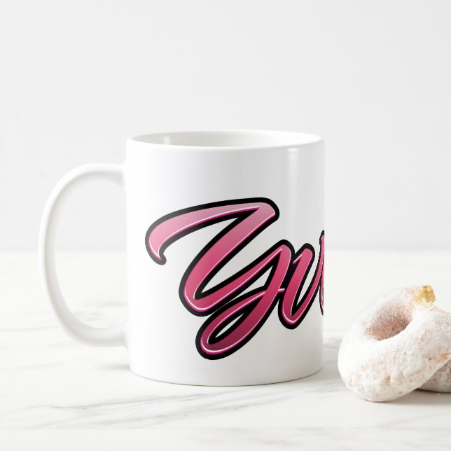 Yvonne faded pink Tasse Teetasse Kaffeetasse Kaffemugg (Med munk)