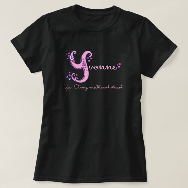 Yvonne-flickor namn och Y monogram-skjorta T-shirt (Design framsida)
