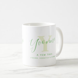 Yvonne namn betydelse och monogram Y grön text Kaffemugg