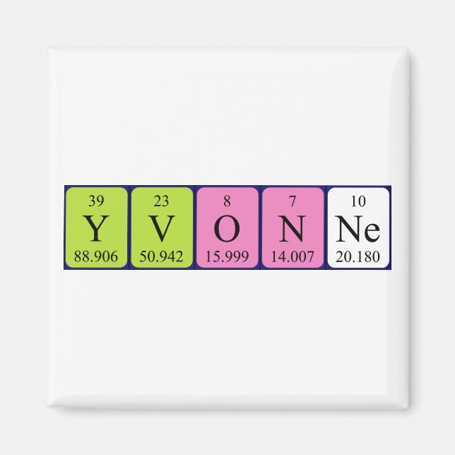 Yvonne Periodisk bord namn magnet (Framsidan)