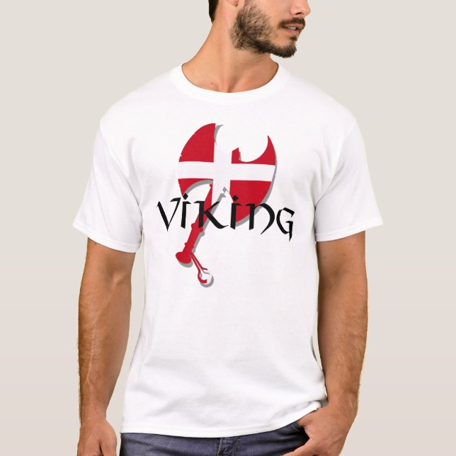 Yxa för danskaViking Danmark flagga Tee (Framsida)
