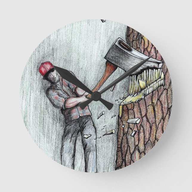 Yxaman ingen chainsaw rund klocka (Framsida)