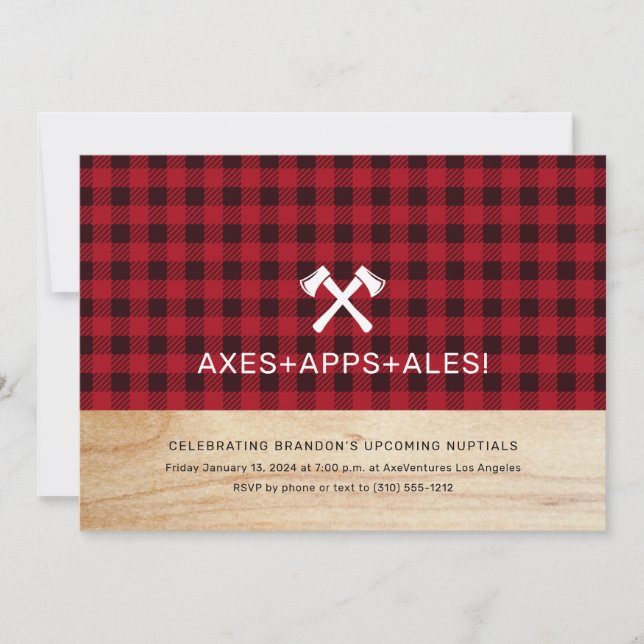 Yxkastning Buffalo Plaid Festinladan Inbjudningar (Framsida)