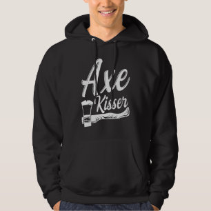 Yxkyssar-pun för en kompis som kastar yxor hoodie