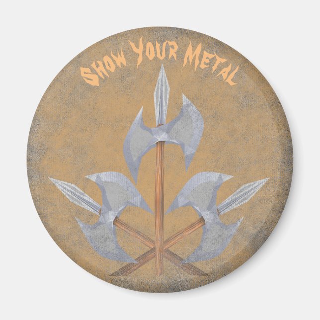 Yxor för strid för rundamagnet tre korsade magnet (Framsidan)