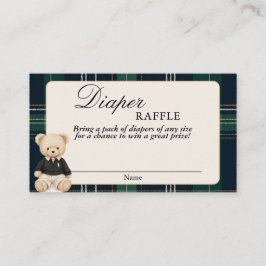 Yxur Bear Baby Shower Diaper Raffle Card Tilläggskort