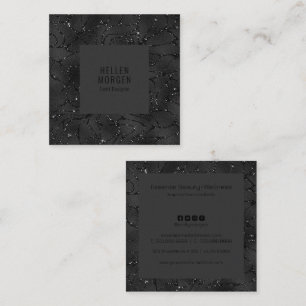 Yxury Monochromatic Sparkling Background Fyrkantigt Visitkort