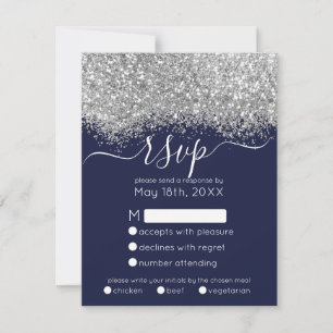 Yxury Silver flottan Glitter Confetti Bröllop OSA Kort