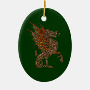 YY Gamle Medieval Dragon Design Julgransprydnad Keramik