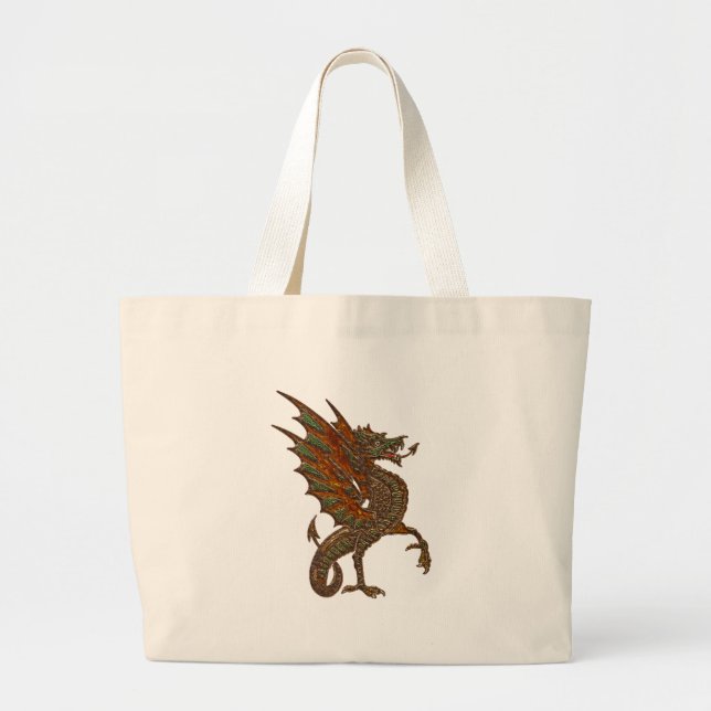 YY Gamle Medieval Dragon Design Jumbo Tygkasse (Framsidan)