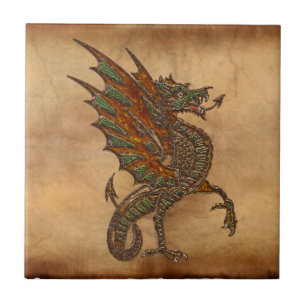 YY Gamle Medieval Dragon Design Kakelplatta