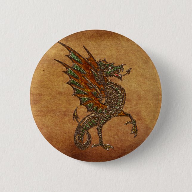 YY Gamle Medieval Dragon Design Knapp (Framsida)