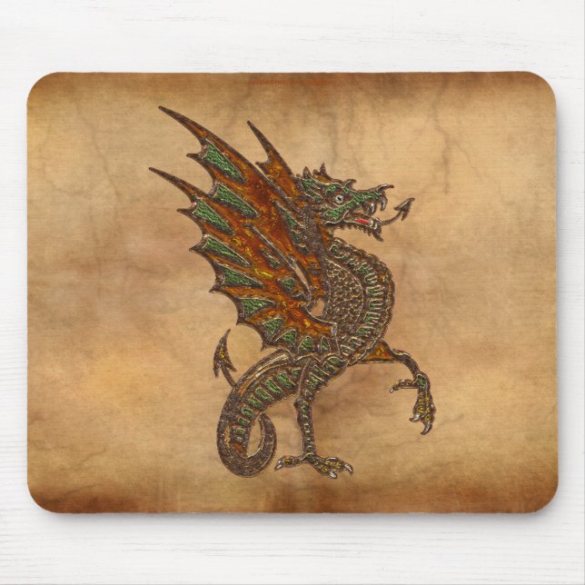 YY Gamle Medieval Dragon Design Musmatta (Framsidan)