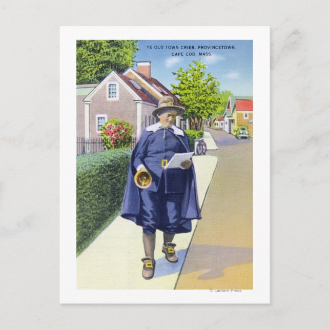 YY Old Town Crier Ringing Bell Vykort (Framsida)