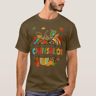 YynA Leopard Fall Autumn Thanksgiving Counselor Sc T Shirt
