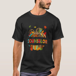 Yyna Leopard Fall Autumn Thanksgiving Counselor Sc T Shirt