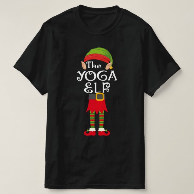 Yyoga elf-familjens matchningskristmas t shirt (Design framsida)