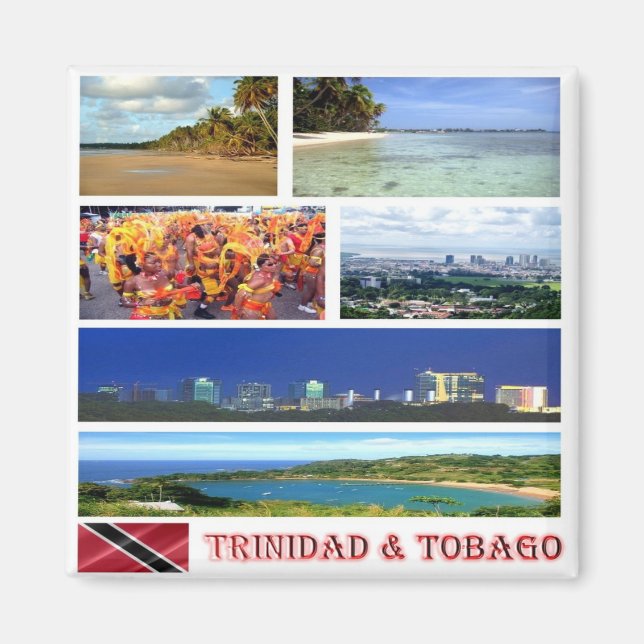 z003 TRINIDAD and TOBAGO, Mosaic, Amerika,Fridge Magnet (Framsidan)