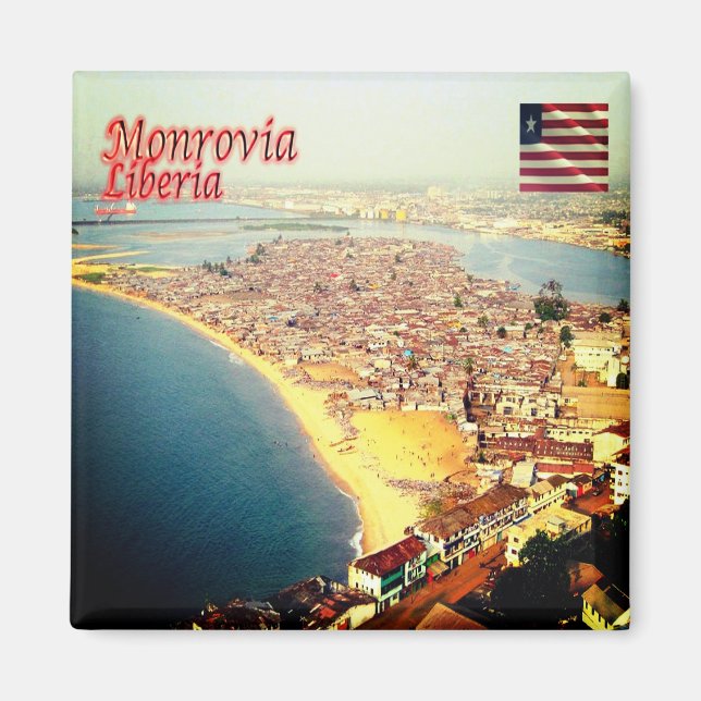 Z004 MONROVIA, Panorama, Liberia, Afrika, Fridge Magnet (Framsidan)