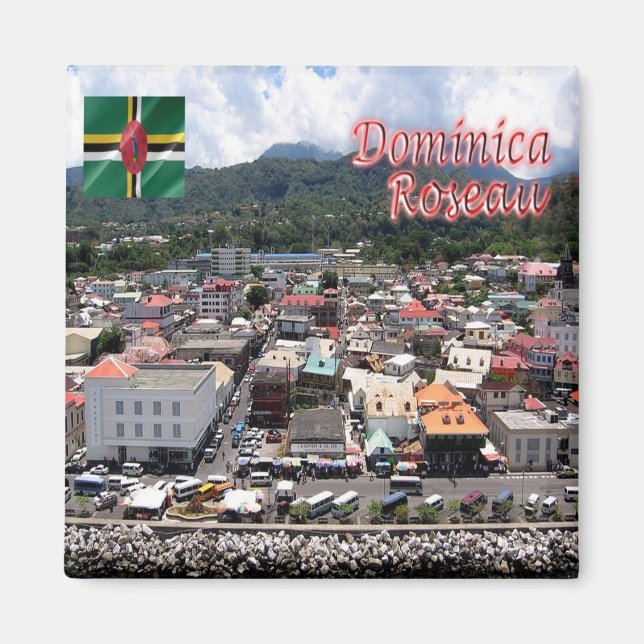 Z005 ROSEAU, Cuise Bilder, Dominica, Fridge Magnet (Framsidan)