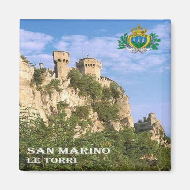 Z006 DE TVÅ TORN, San Marino, Europa, Fridge Magnet (Framsidan)