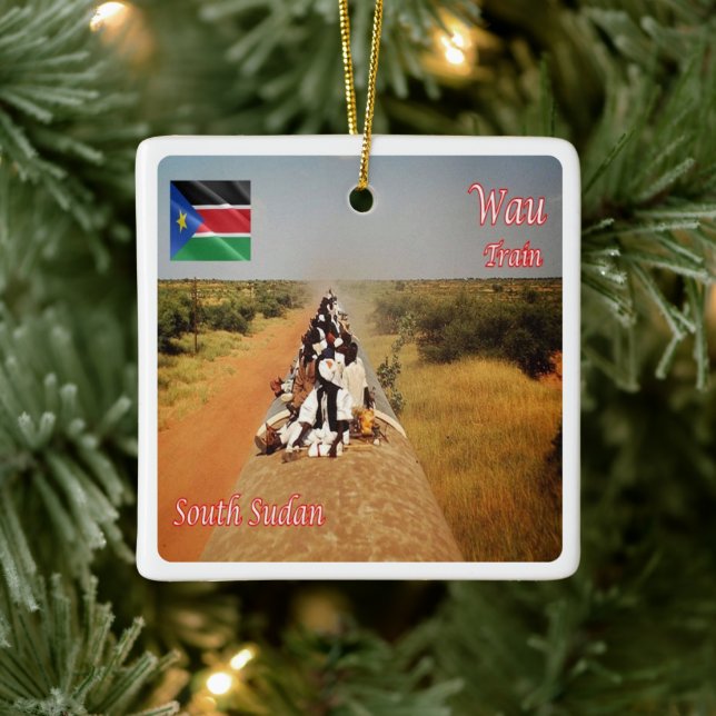 z006 WAU, Sydsudan, Afrika Julgransprydnad Keramik (Träd)