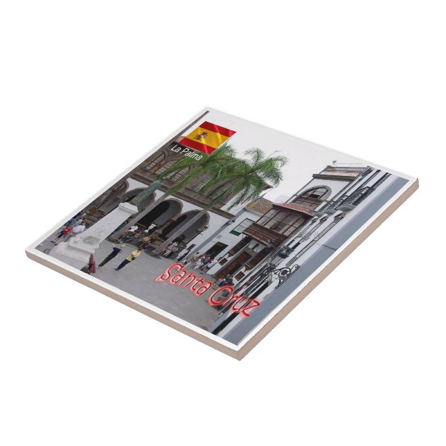 Z077 LA PALMA, SANTA CRUZ, Plaza de España Kakelplatta (Sidan)