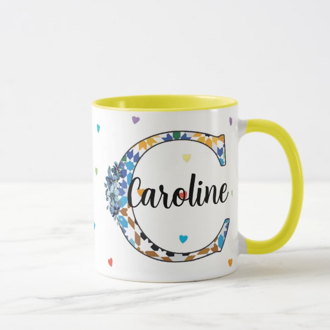 Z8-C Monogram Mug – Geometric & Floral Elegance Mugg (Höger)