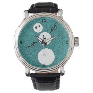 Z Anpassade Whimsical Winter Snögubbe Time Biet Armbandsur