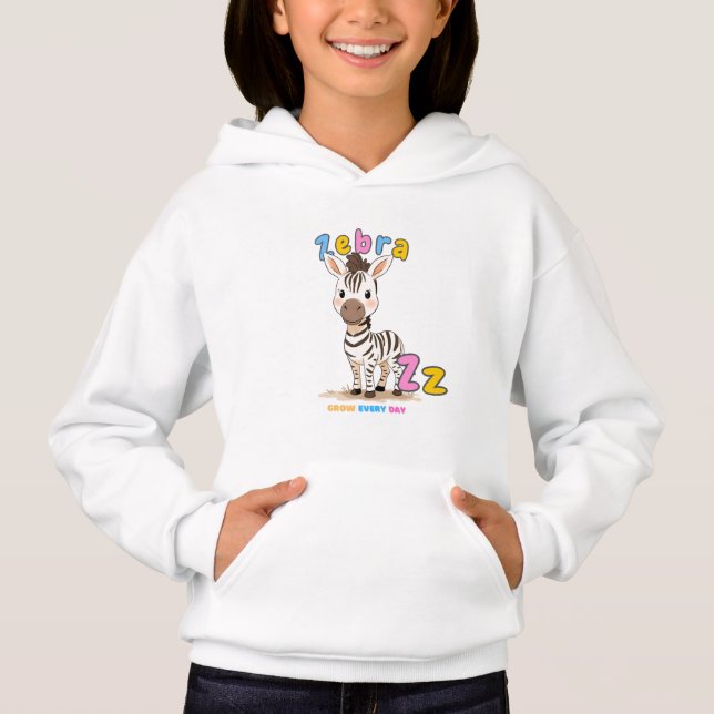 “Z är för Zebra” Alfabet T-shirt – Väx varje dag (Framsida)