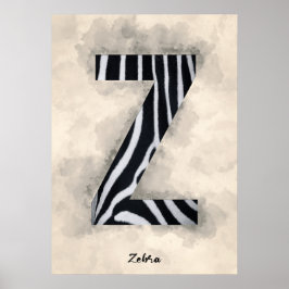 Z är för Zebra Poster