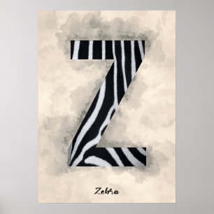 Z är för Zebra Poster