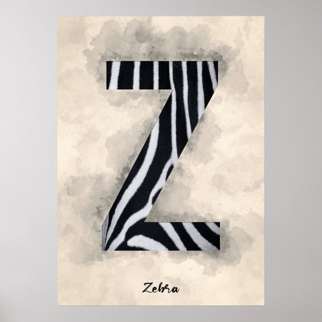 Z är för Zebra Poster (Framsidan)