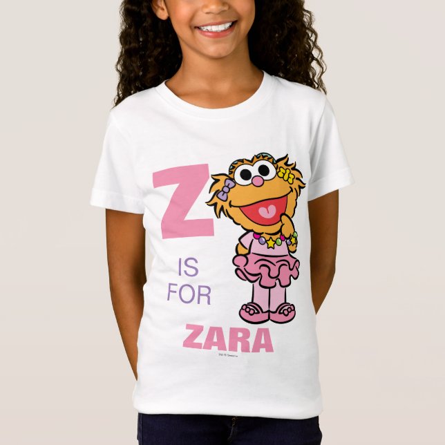 Z är för Zoe | Lägg till ditt namn Tee (Framsida)