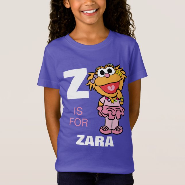 Z är för Zoe | Lägg till ditt namn Tee (Framsida)
