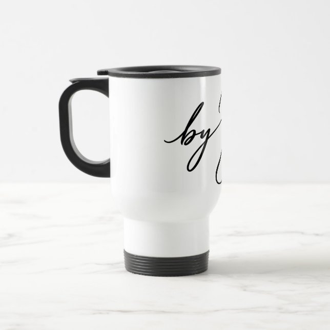Z.AURA™ Vit Resemug | Svart ”av Z” Resemugg (Vänster)