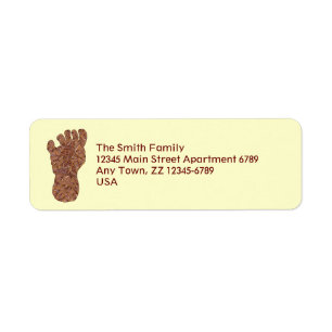 Z Bigfoot Sasquatch Track Geeky Mailing Supplies Returadress Etikett