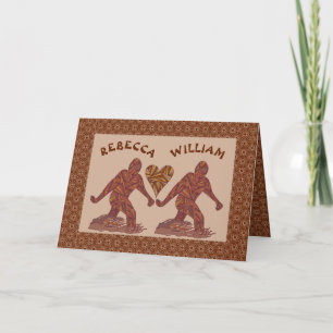 Z Bigfoot som går den Sasquatch valentinen, Helgkort