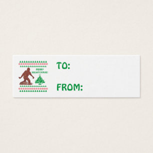 Z Bigfoot Walking Sasquatch jul Gift Märkre Litet Visitkort