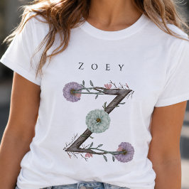 Z Blommig Monogram Modern Minimalist T Shirt