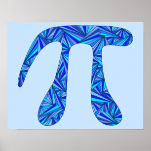 Z Blue Pi Symbol Math Geek Science Nerd Roligt 11x Poster