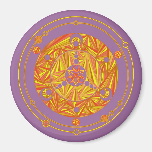 Z Coola Skörd Circle Golden Gult Magnet (Framsidan)