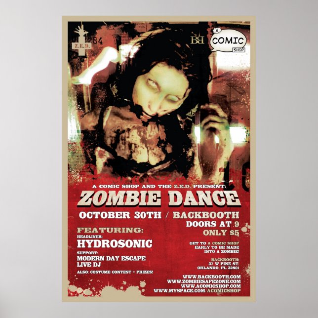 Z.E.D. Zombie Dance Poster (Framsidan)