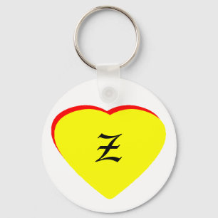"Z" Heart Gult Red Wedding bjudande MUSEUM Nyckelring