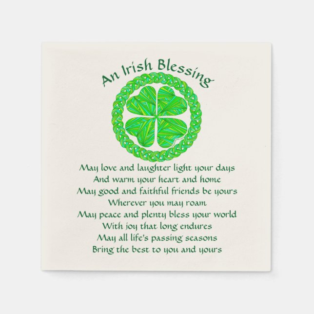 Z Irish Bluting Celtic Shamrock Party Small Pappersservett (Framsidan)