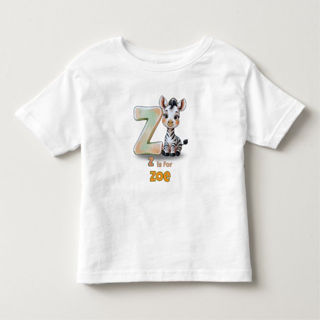 Z is for Zoe - Personalized Toddler T-Shirt (Framsida)