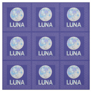 Z Luna geeken för fullmåneblått- och lilautrymm Tyg