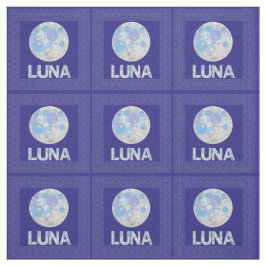 Z Luna geeken för fullmåneblått- och lilautrymme Tyg