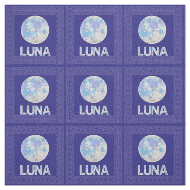 Z Luna geeken för fullmåneblått- och lilautrymme Tyg (Provkarta)
