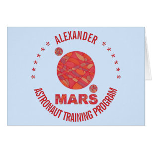 Z Mars Red Planet Space Geek Solar System Roligt Hälsningskort